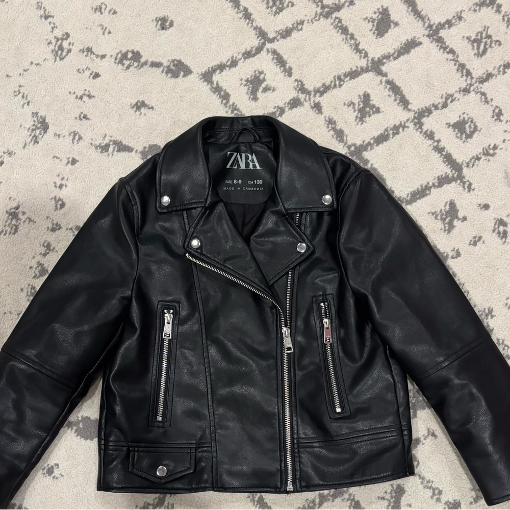 Zara Kid’s Faux Leather Biker Jacket Sz. 8-9